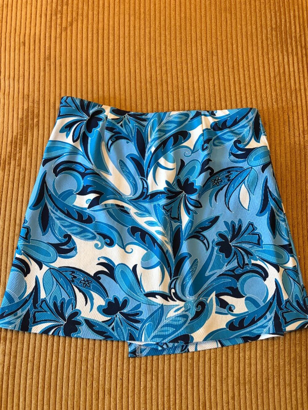 PUCCI DUPE Blue Swirl Print Mini Skirt - Retro 60s/70s Style- Medium